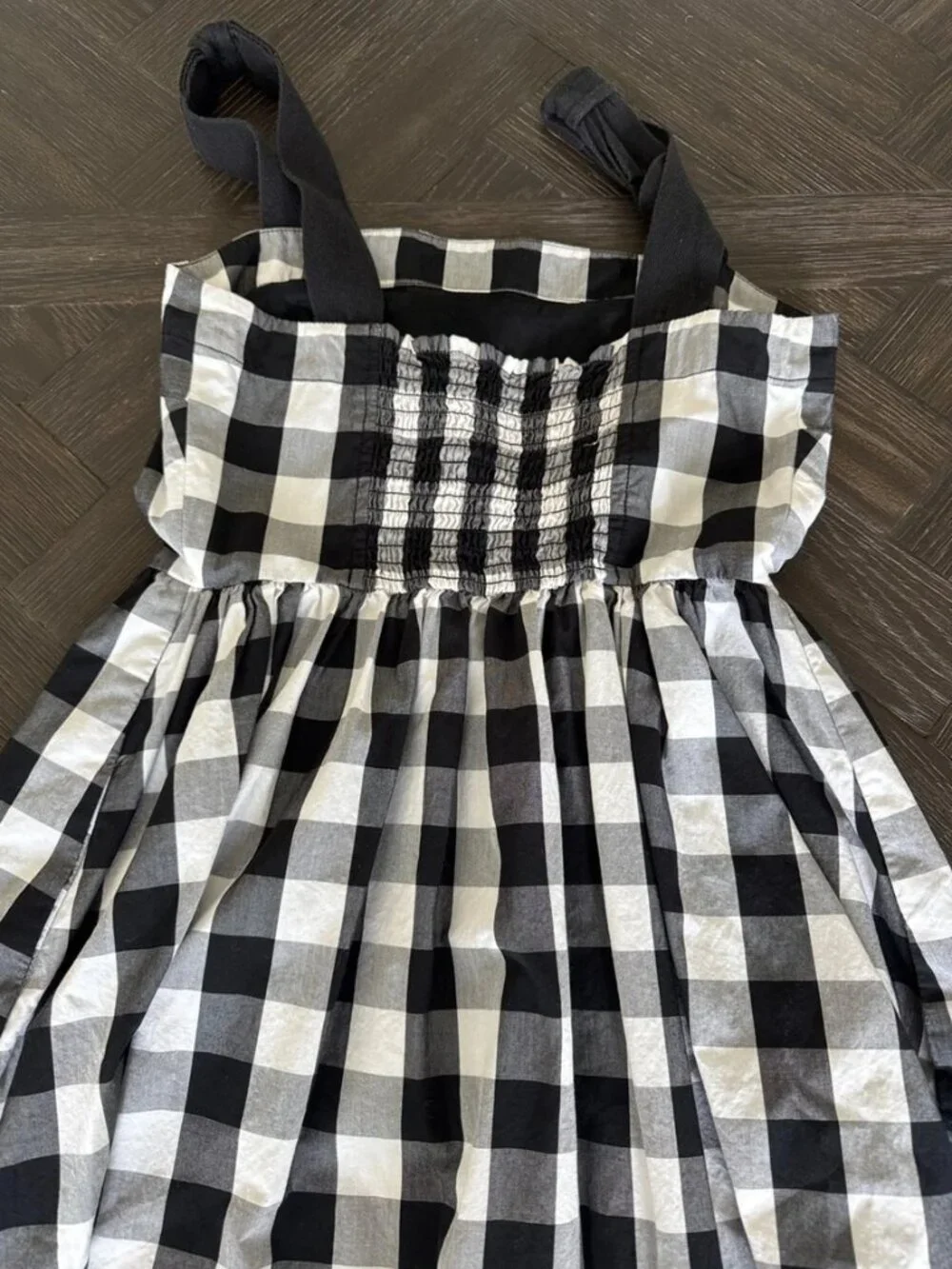 Kate Spade Gingham Dress Size 2 Black White Fit Flare Garden Party Dress